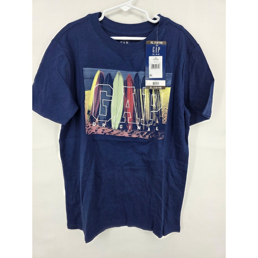 Gap Kids Boys Navy Blue Surfboard Graphic T-Shirt XL 14/16 GKSIA05K-426
